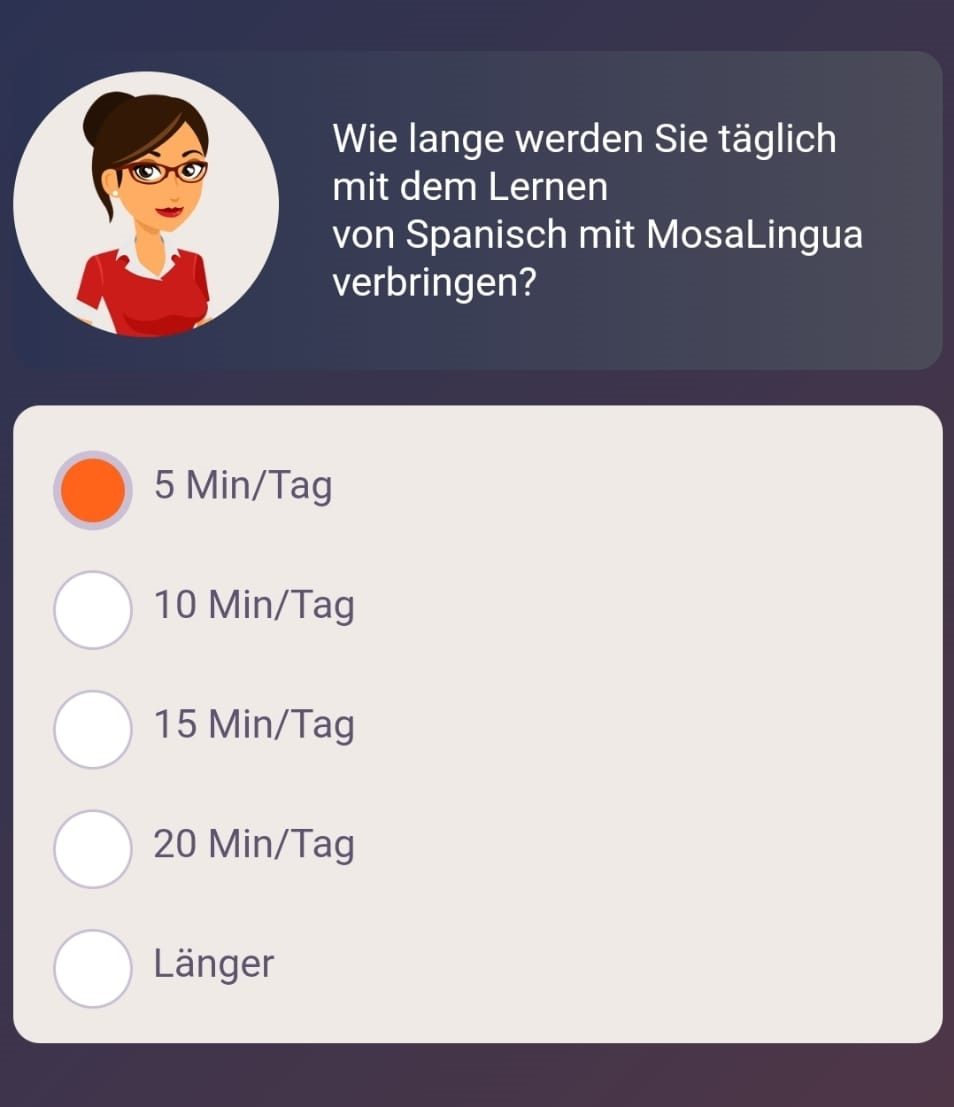 MosaLingua App Zeit