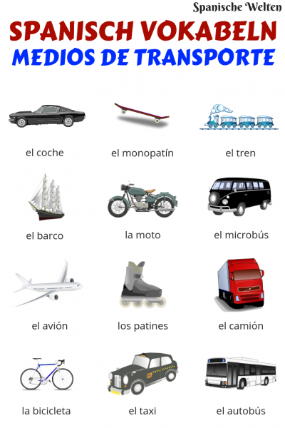 Spanisch Vokabeln: Fahrzeuge